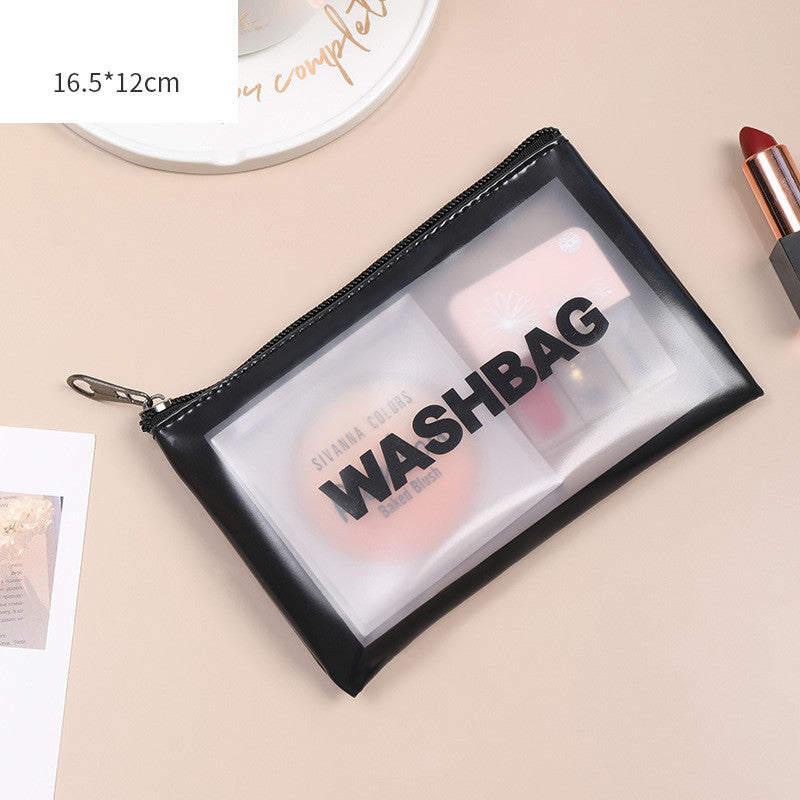 Pu Transparent Three Piece Makeup And Wash Bag Large Capacity